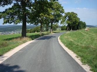 Halbmeiler Straße Fertigstellung Blick Richtung Wilder Albin